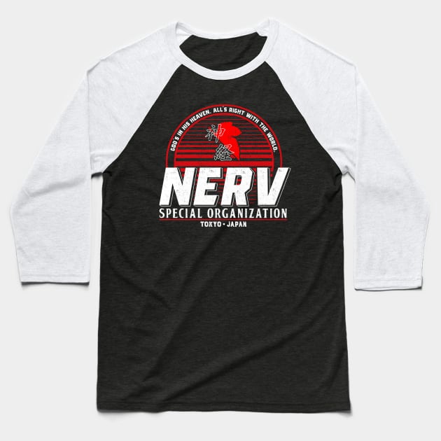 Nerv Evangelion Baseball T-Shirt by OniSide